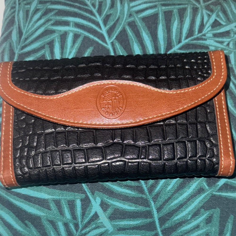 Black and Brown Crocodile Embossed Wallet